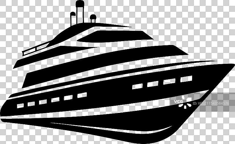 豪华游艇标志设计剪影图片素材