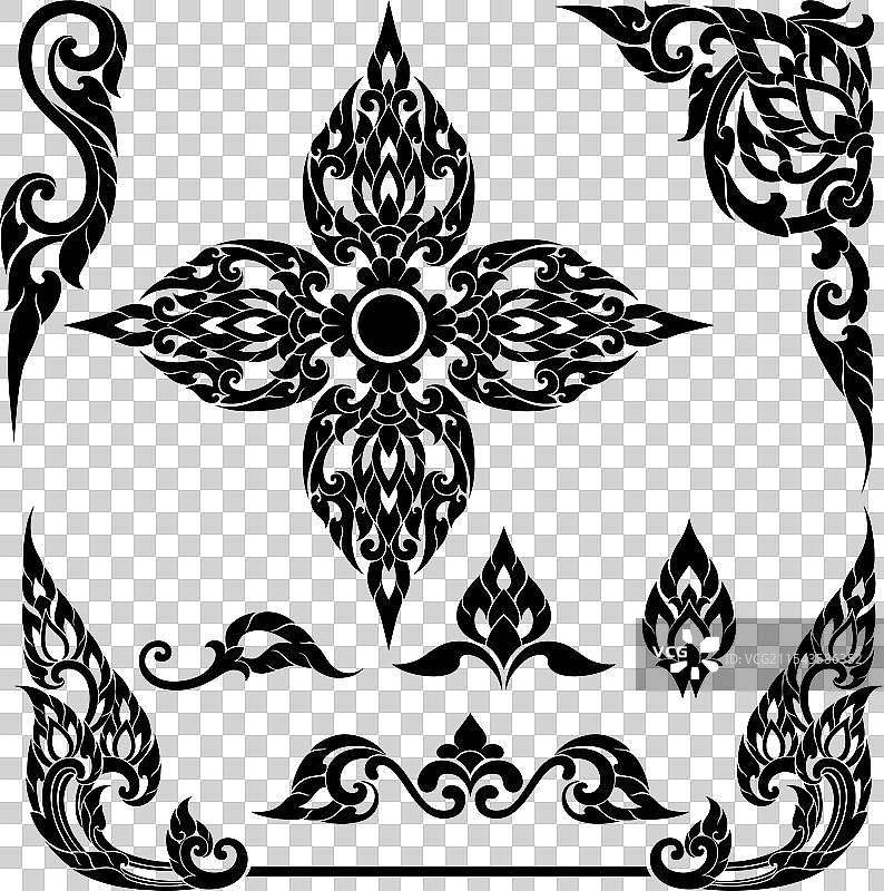 传统泰国花卉图案图片素材