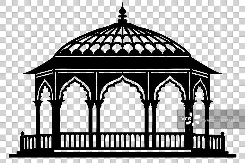 查尔巴赫格花园格子架剪影图片素材