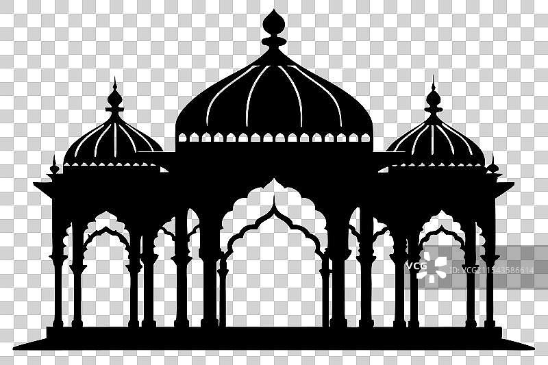 查尔巴赫花园格子架剪影图片素材