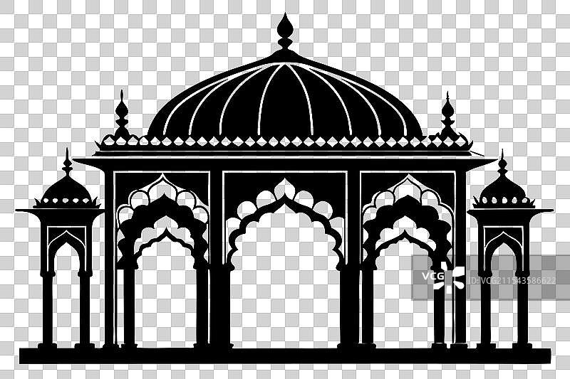 查尔巴赫格子架剪影图片素材