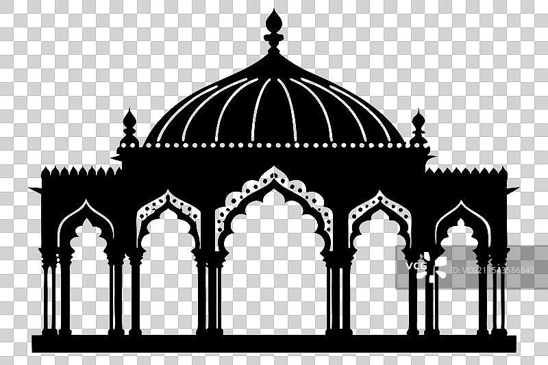 查尔巴赫花园格子架剪影图片素材