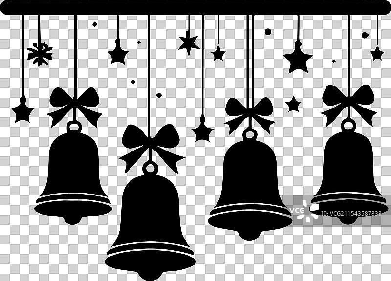 圣诞铃铛剪影图片素材