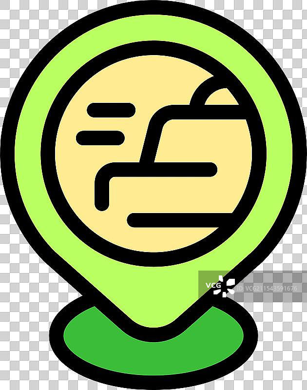 绿色图钉标记出租车停车位置在地图上图片素材