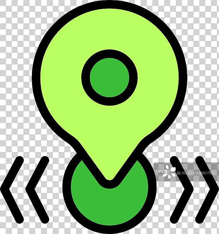 绿色位置图钉弹跳，突出当前地点图片素材