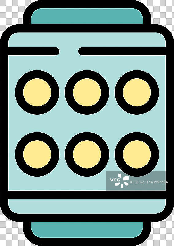 平面风格的智能手表显示日历应用图标图片素材