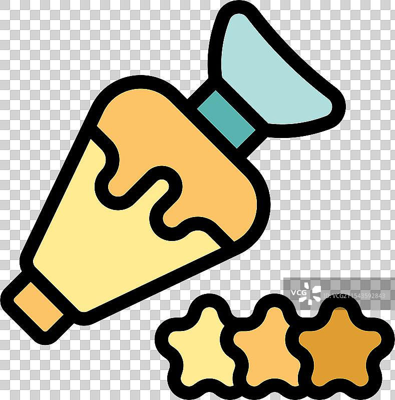 用裱花袋制作蛋糕上的星形糖霜图片素材