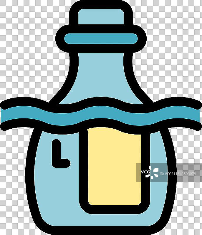 漂浮在水中的玻璃瓶，污染概念图片素材