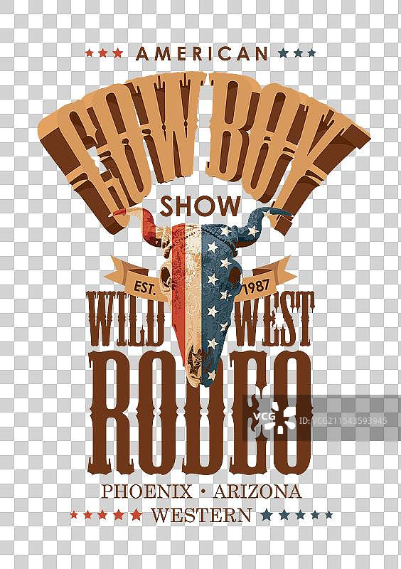 牛仔竞技表演海报图片素材