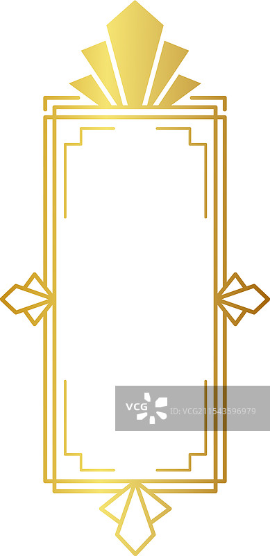 金色闪亮的艺术装饰风格框架图片素材