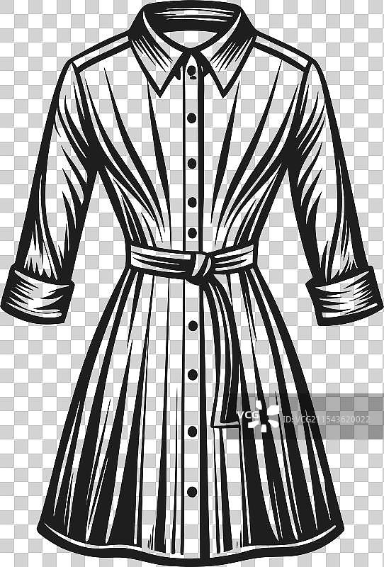 手绘裙子轮廓图片素材