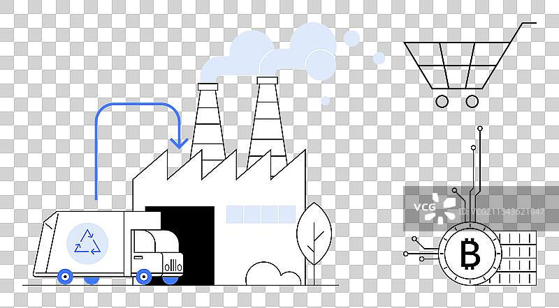 现代物流与加密货币概念图片素材