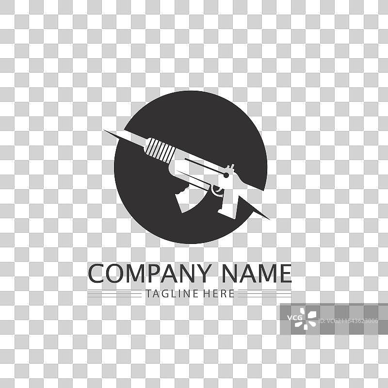 枪支标志与军队士兵狙击手射击设计图片素材