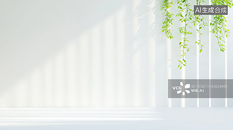【AI数字艺术】极简风格的白色墙壁背景图片素材