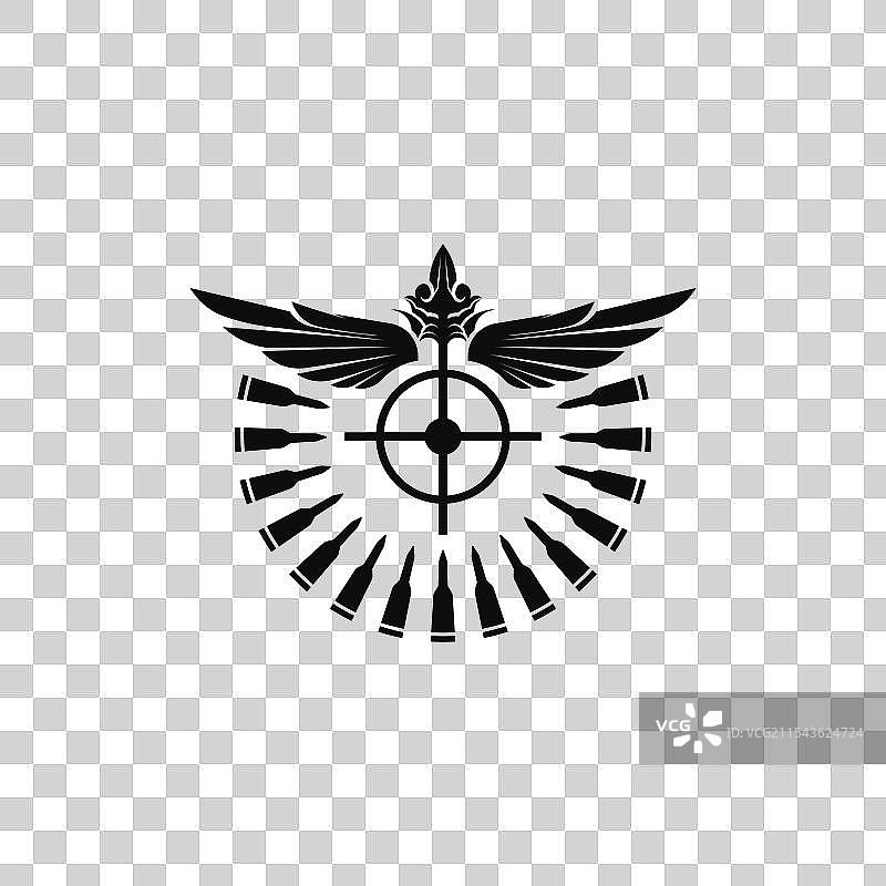 枪支标志与军队士兵狙击手射击设计图片素材