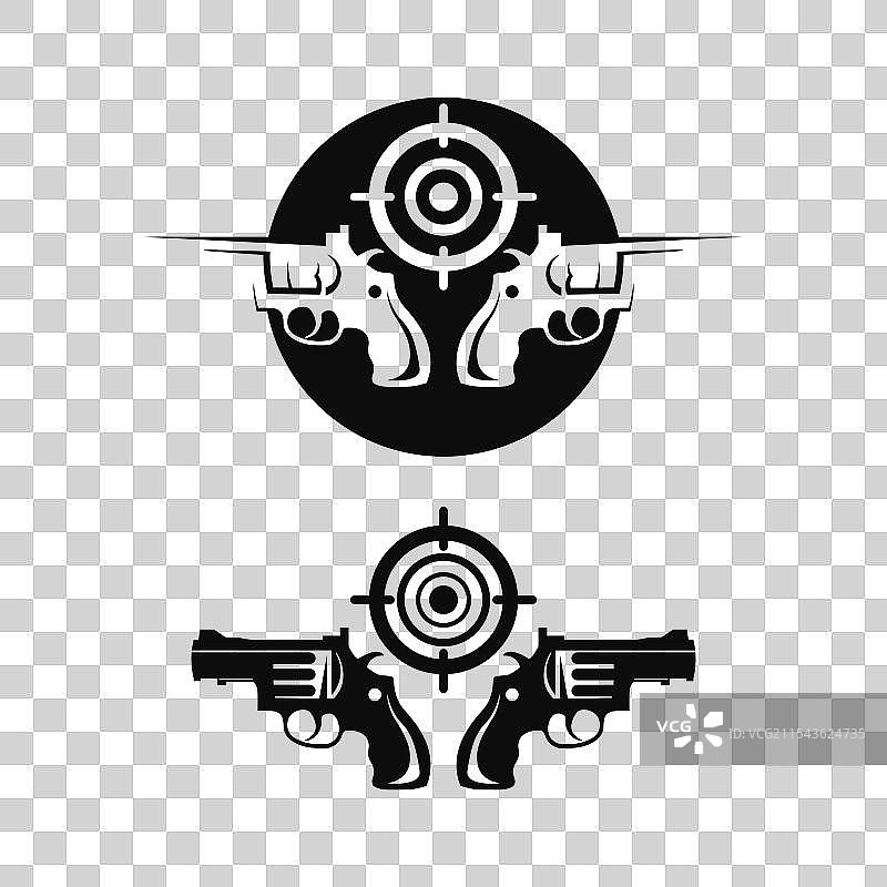 枪支标志与军队士兵狙击手射击设计图片素材