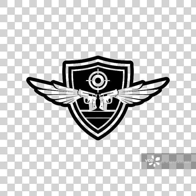 枪支标志与军队士兵狙击手射击设计图片素材