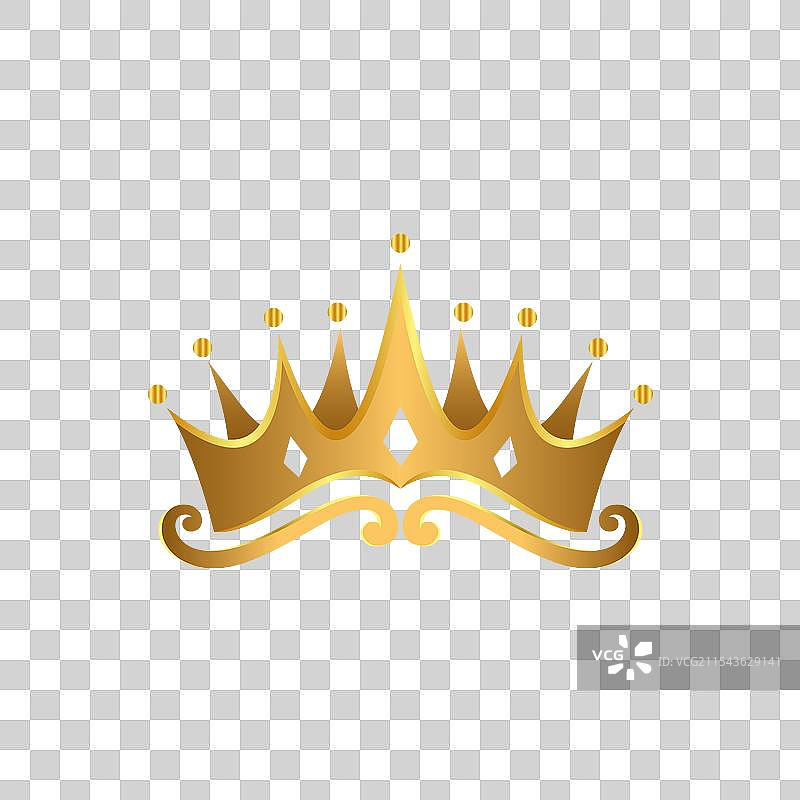 奢华金色皇家王冠图标轮廓图片素材