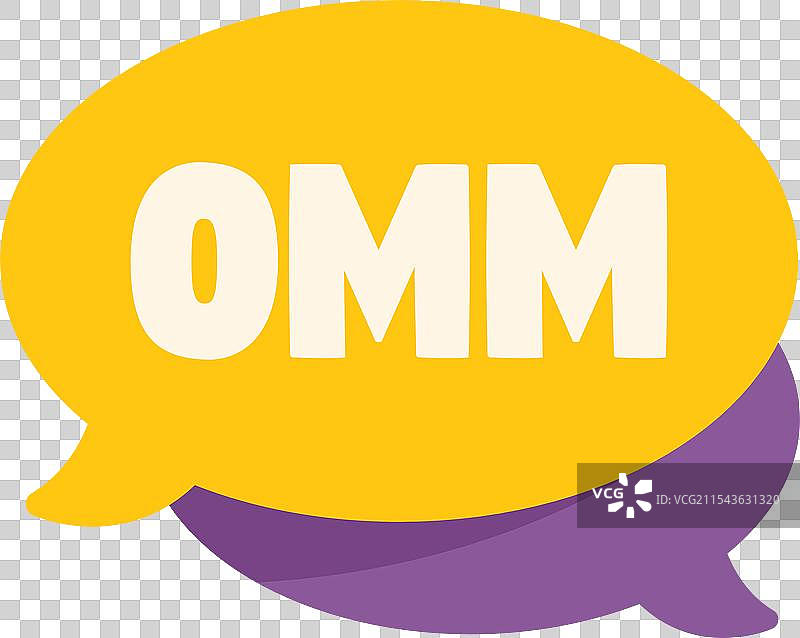 黄色的对话气泡展示全渠道营销图片素材