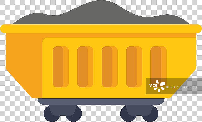 白色背景上的煤矿车运载煤炭图片素材