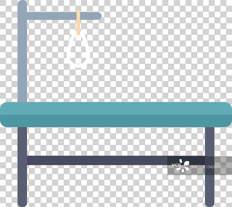 白色背景上的医疗检查台图片素材