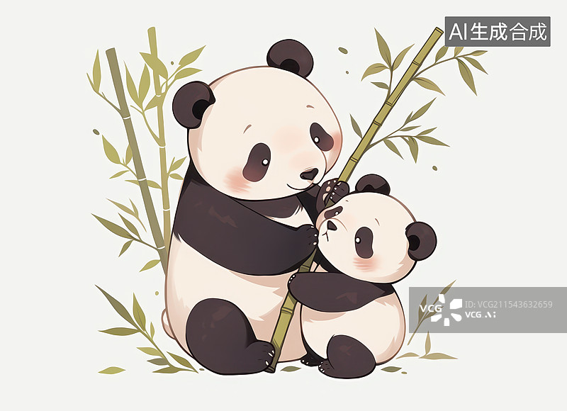 【AI数字艺术】中国大熊猫卡通形象图片素材