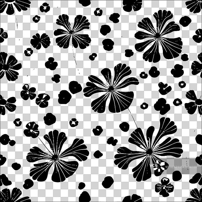 金莲花图案抽象无缝设计图片素材