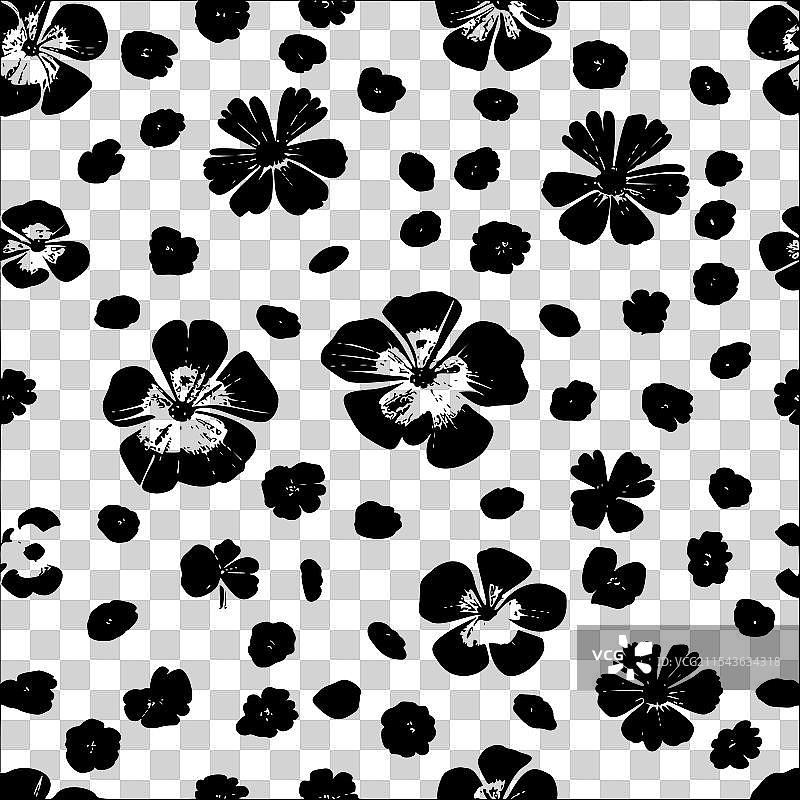 金莲花图案抽象无缝设计图片素材