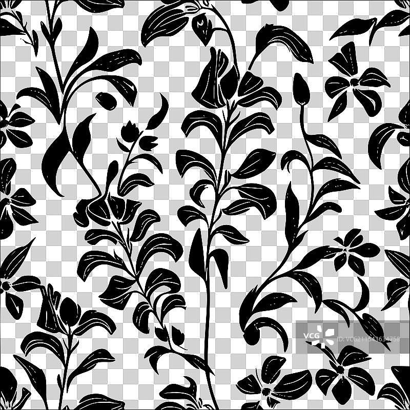 甜豌豆花图案抽象无缝色彩图片素材