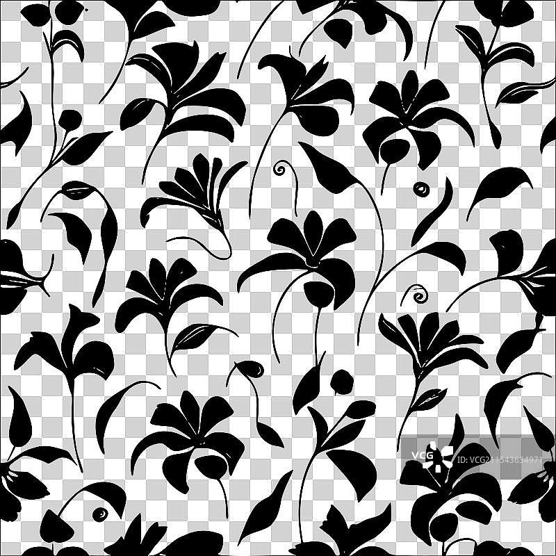 甜豌豆花图案抽象无缝色彩图片素材