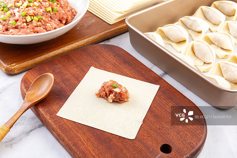 手工包云吞抄手馄饨图片素材