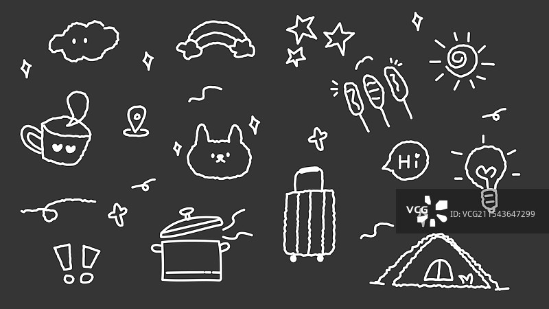 卡通露营物品图案简笔画图片素材