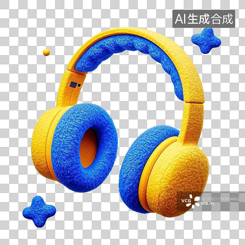 【AI数字艺术】3D耳机元素图片素材