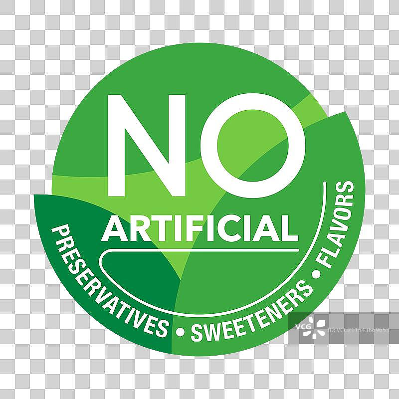 无防腐剂、无香料、无甜味剂的单一标识图片素材
