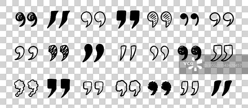 手绘引号涂鸦图案集图片素材