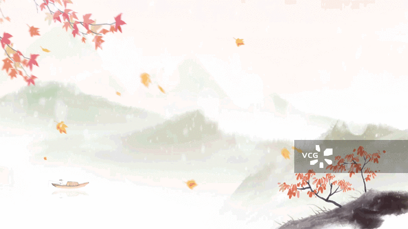 冬天山水风景背景大寒小雪立冬节气插画动画图片素材