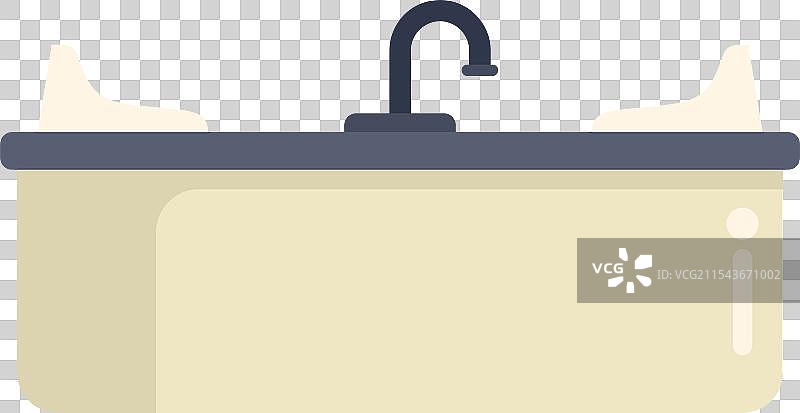 现代厨房水槽配有洗碗龙头图片素材