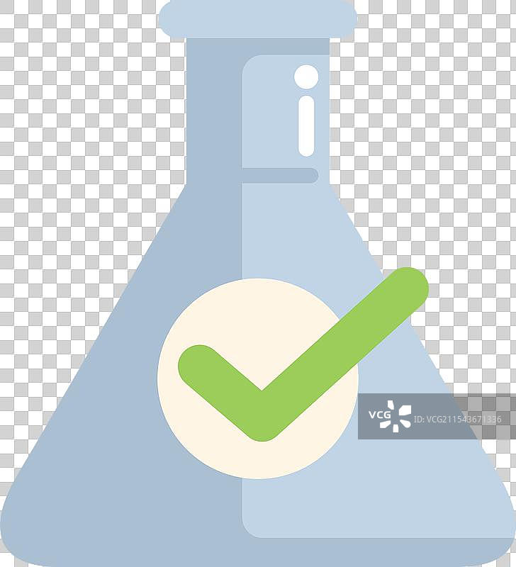 实验室玻璃烧瓶显示出积极结果图片素材