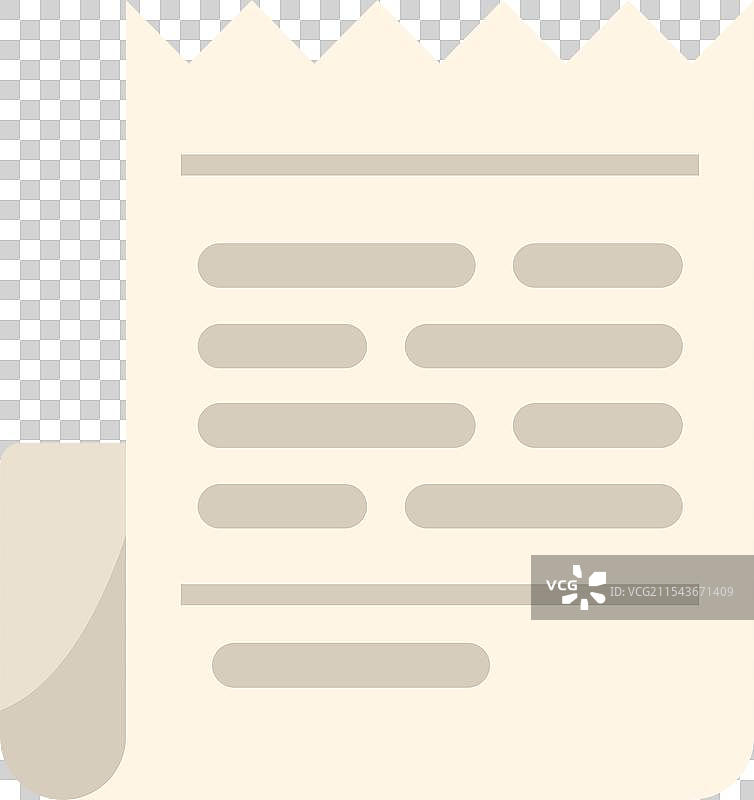 带有锯齿撕边的纸质检查文件图片素材