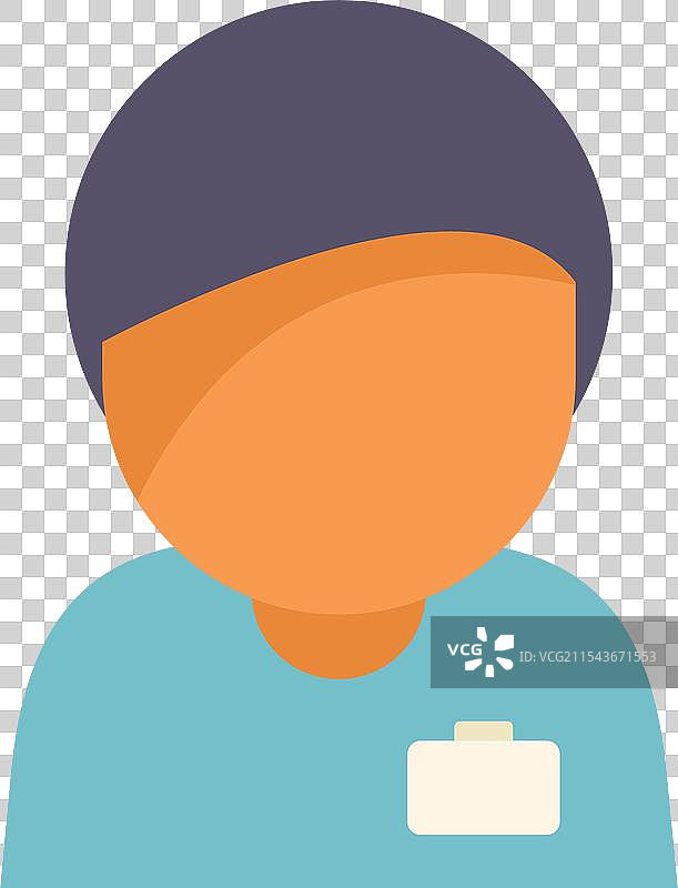 穿着护士服的男性护士，胸前挂着空白徽章图片素材