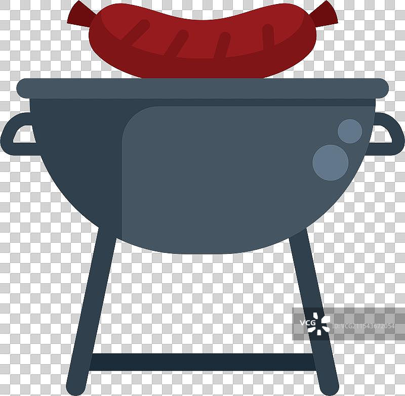 圆形烧烤架上烤着香肠图片素材