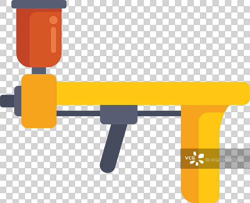 专业的黄色喷漆枪配有油箱图片素材