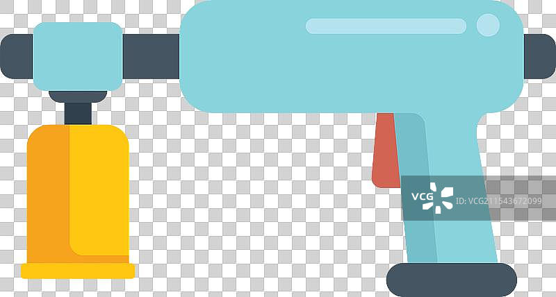 带有黄色气瓶的气体焊接喷灯图片素材