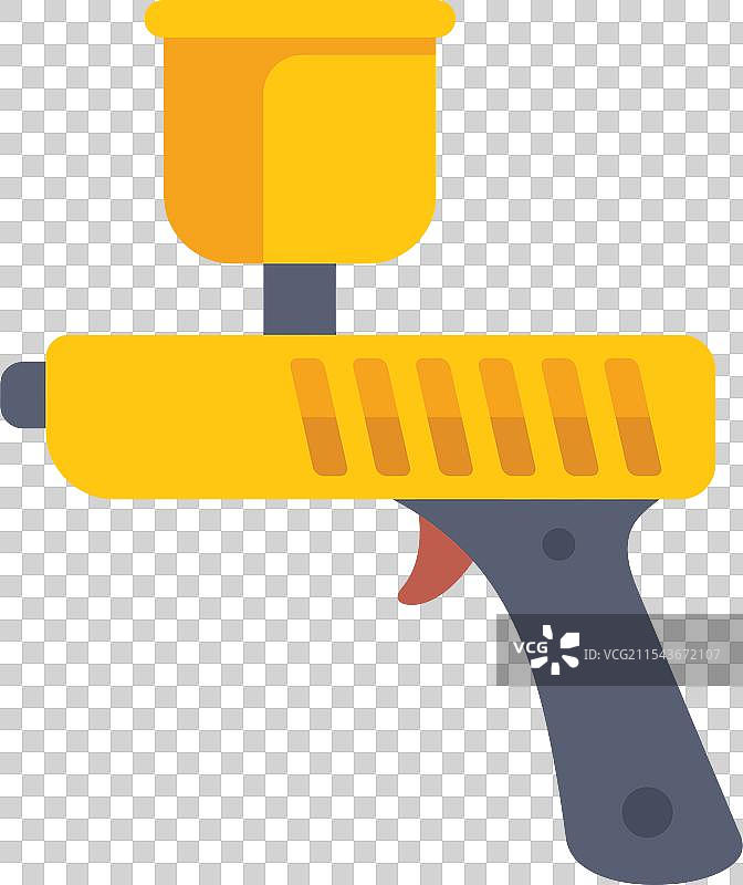 黄色喷漆枪，带橙色扳机图片素材