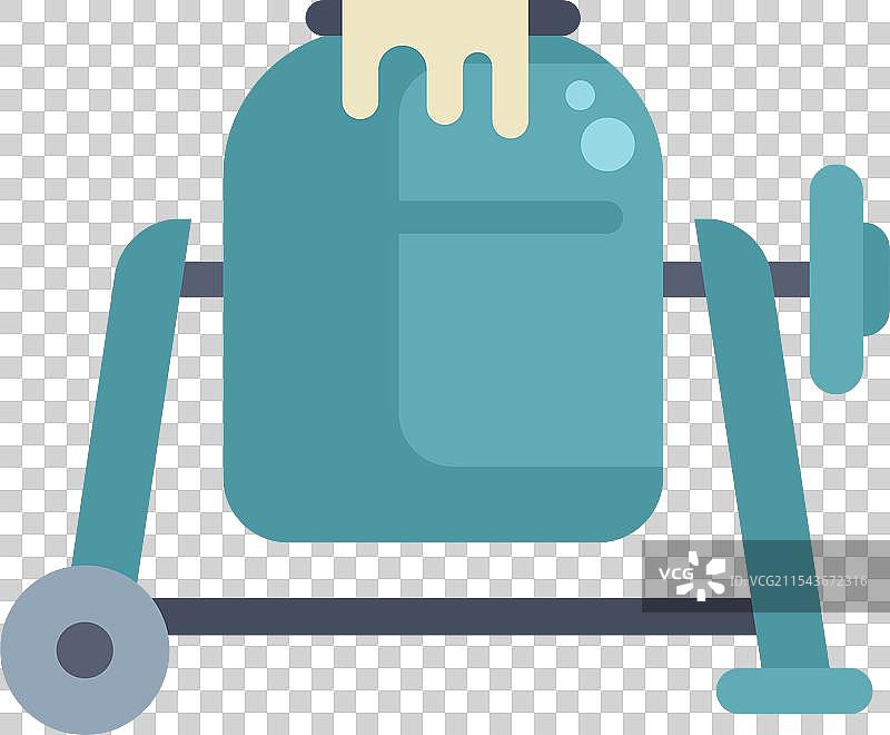 便携式混凝土搅拌机，带旋转鼓用于图片素材