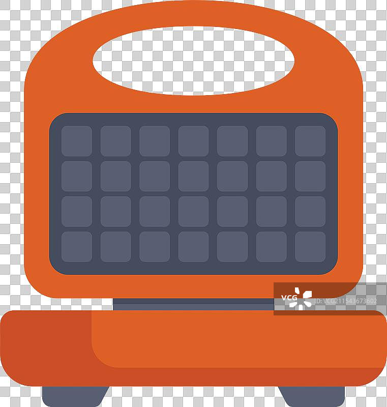 橙色电动华夫饼机正在制作早餐图片素材