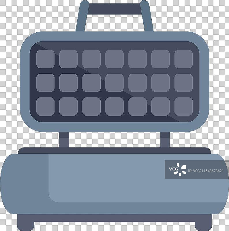 现代电动华夫饼机，手柄向上关闭图片素材