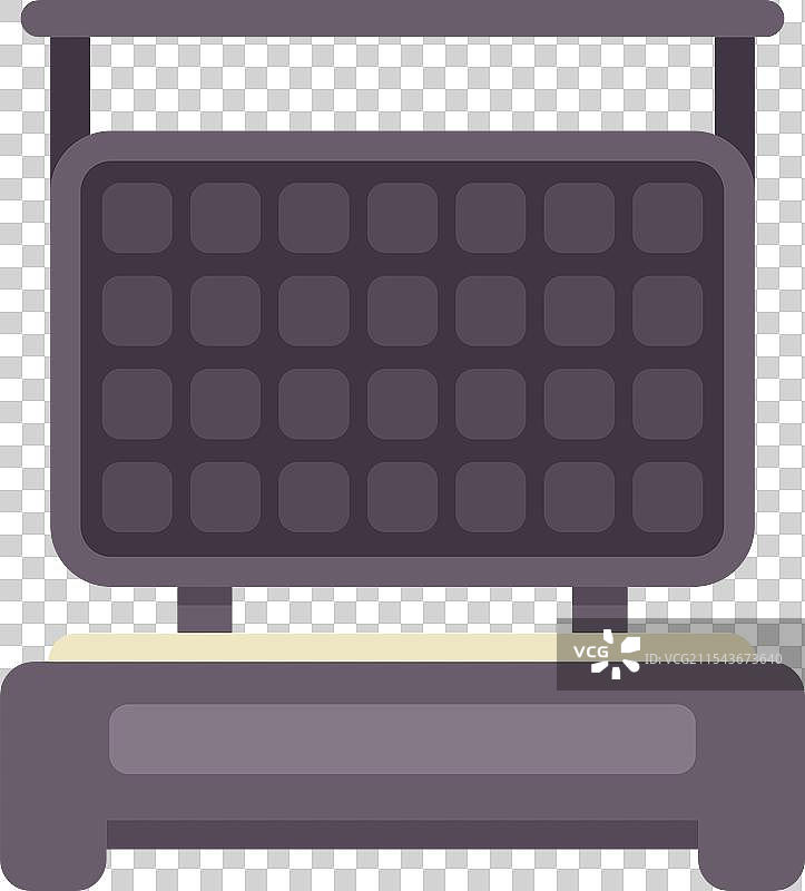 现代电动华夫饼机关闭状态，内部空无一物图片素材