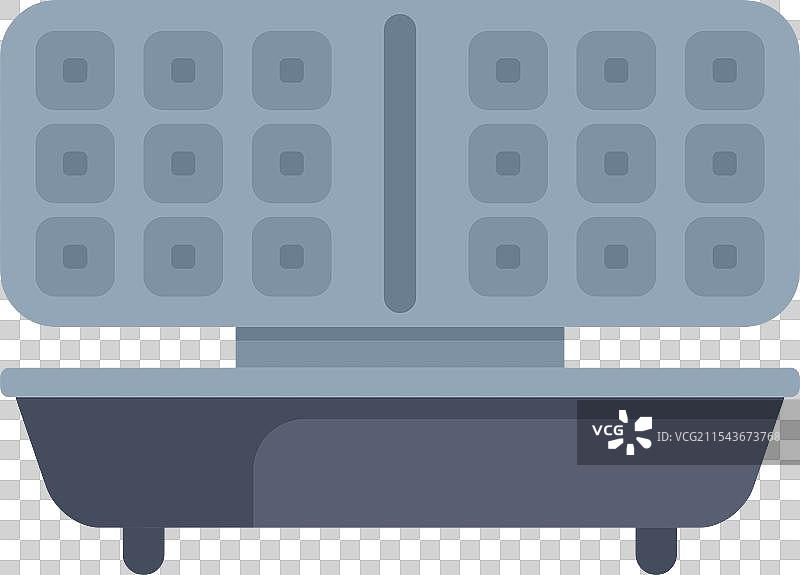 电动华夫饼机正在制作美味的方形华夫饼图片素材