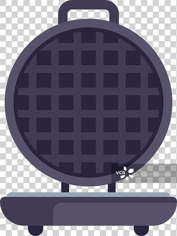 圆形华夫饼机正在制作美味的早餐图片素材